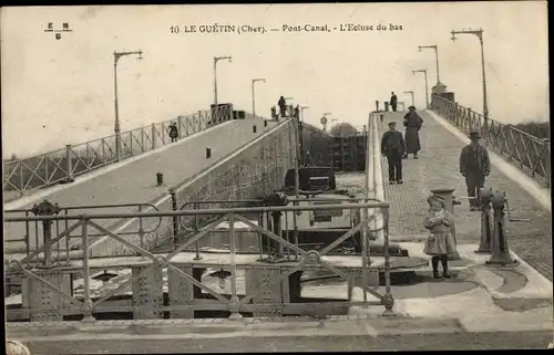 Ak Le Guetin Cher, Pont-Canal, L'Ecluse du bas