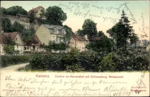 Ak Kamenz Sachsen, Herrental, Schlossberg-Restaurant