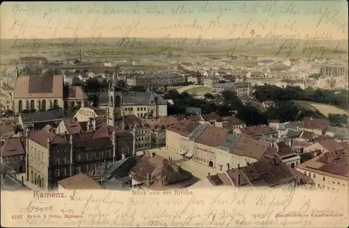 Ak Kamenz Sachsen, Stadtansicht von der Kirche, Vogelschau