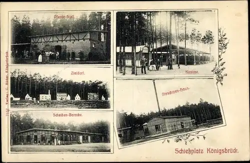Ak Königsbrück in der Oberlausitz, Schießplatz, Zieldorf, Scheibenbaracke, Maschinen Haus
