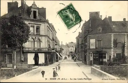 Ak Segré Maine et Loire, La rue Louis Philippe