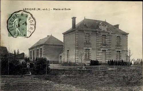 Ak Lézigné Maine-et-Loire, Mairie et Ecole