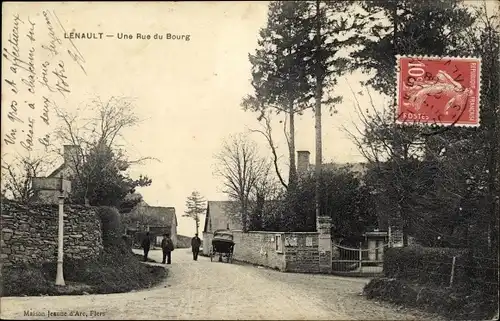 Ak Lenault Calvados, Une Rue du Bourg