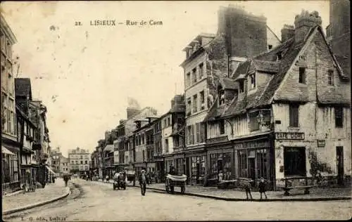 Ak Lisieux Calvados, Rue de Caen