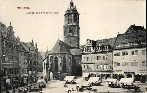 Ak Meißen an der Elbe, Markt, Frauenkirche, Handlung Robert Viertel