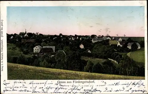 Ak Fördergersdorf Tharandt im Erzgebirge, Blick auf den Ort