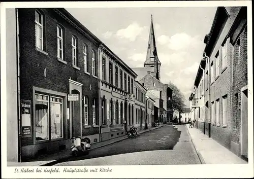 Ak Sankt Hubert Kempen am Niederrhein, Hauptstraße mit Kirche