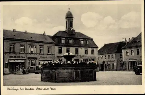 Ak Radeburg in Sachsen, Braunauer Platz, Ratskeller