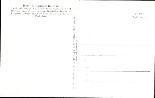 Ak Boppard am Rhein, Hotel Behrens, Innenansicht, Totalansicht, Steinstraße 16