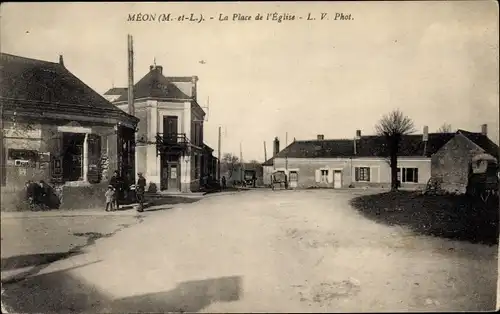 Ak Méon Maine et Loire, La Place de l'Eglise