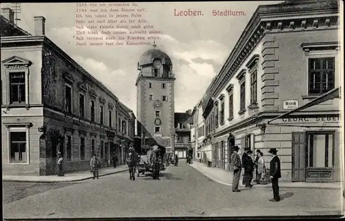 Ak Leoben Steiermark, Stadtturm