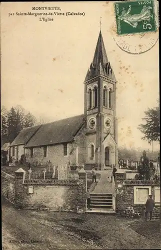 Ak Montviette Sainte Marguerite de Viette Calvados, L'Eglise