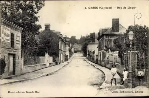 Ak Orbec Calvados, Rue de Livarot