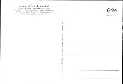 Ak Hülsenbusch Gummersbach im Oberbergischen Kreis, Lindenhof, Terrasse, Bes. Otmar Köllges