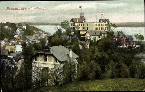 Ak Hamburg Blankenese, Panorama mit Süllberg, Gastwirtschaft, Wohnhäuser