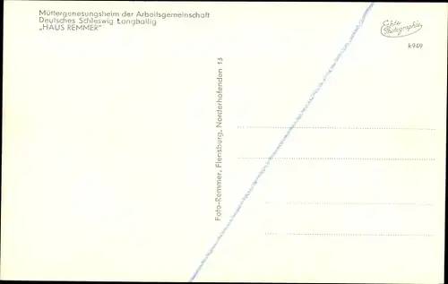 Ak Langballig in Schleswig Holstein, Haus Remmer, Müttergenesungsheim, Innenansicht