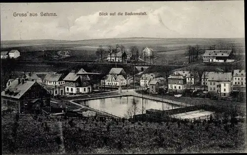 Ak Sehma Sehmatal im Erzgebirge, Badeanstalt