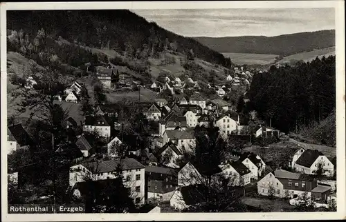 Ak Rothenthal Olbernhau im Erzgebirge Sachsen, Totalansicht vom Ort, Tal, Vogelschau