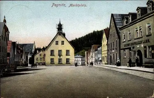 Ak Pegnitz in Oberfranken, Marktplatz, Gasthof zum weißen Lamm