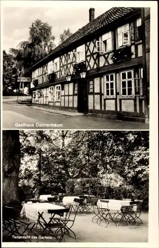 Ak Liebenburg am Harz Niedersachsen, Gasthaus Dannenbaum, Garten