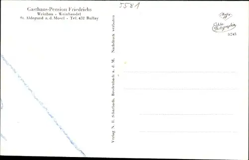 Ak Sankt Aldegund an der Mosel, Panorama, Gasthaus Friedrichs
