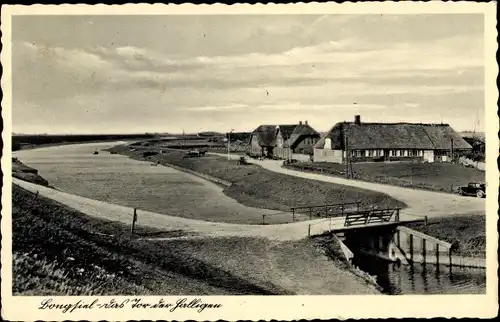 Ak Bongsiel Ockholm in Nordfriesland, Thamsens Gasthof, Panorama vom Ort