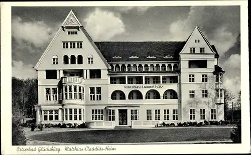 Ak Glücksburg an der Ostsee, Blick auf das Matthias Claudius Heim