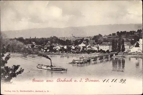 Ak Aschach an der Donau Oberösterreich, Donaupartie