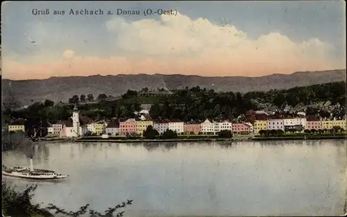 Ak Aschach an der Donau Oberösterreich, Totalansicht