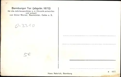 Ak Calbe an der Saale, Bernburger Tor, Jahrtausendfeier 1936