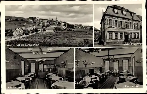 Ak Oppenheim am Oberrhein, Panorama, Hotel Kurpfalz