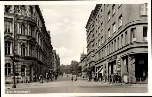 Ak Cheb Eger Region Karlsbad, Schanzstraße