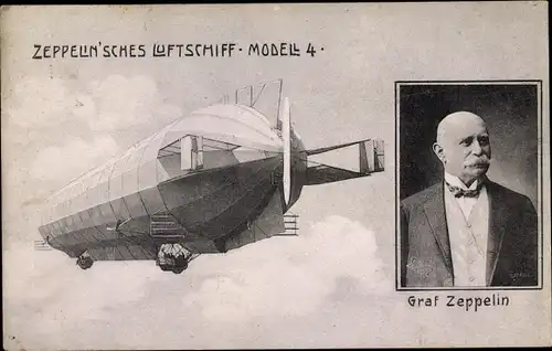 Ak Zeppelin'sches Luftschiff Modell 4, Graf Zeppelin