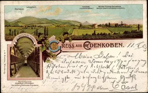 Litho Edenkoben an der Haardt Pfalz, Weingut Kloster Heilsbruck, Inh. Ueberle & Ritzhaupt