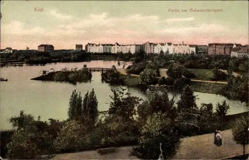 Ak Kiel in Schleswig Holstein, Partie am Hohenzollernpark