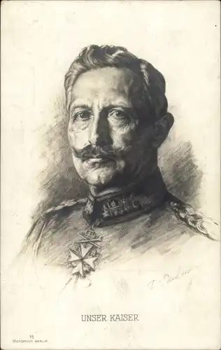 Künstler Ak Kaiser Wilhelm II., Portrait, Orden