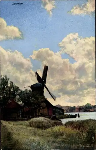 Ak Zaandam Zaanstad Nordholland, Windmühle, Nenke und Ostermaier 2948