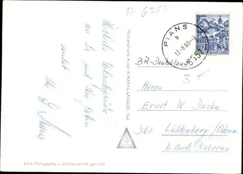 Ak Galtür in Tirol, Ballunspitze, Blick auf den Ort