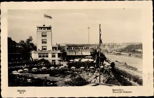 Ak Praha Prag Tschechien, Barrande Terrasse, Barrandov, Gasthaus