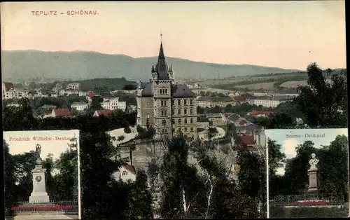 Ak Teplice Šanov Teplitz Schönau Region Aussig, Friedrich Wilhelm Denkmal, Teilansicht