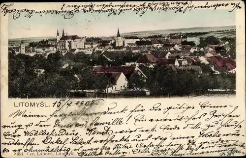 Ak Litomyšl Leitomischl Region Pardubice, Blick auf den Ort
