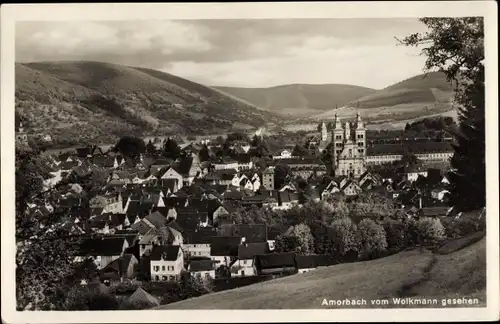 Ak Amorbach in Unterfranken, Totale vom Wolkmann aus