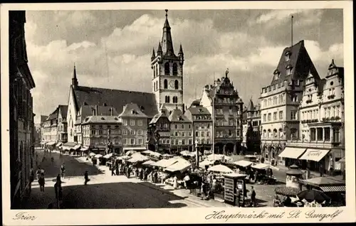 Ak Trier an der Mosel, Hauptmarkt, Sankt Gangolf-Kirche