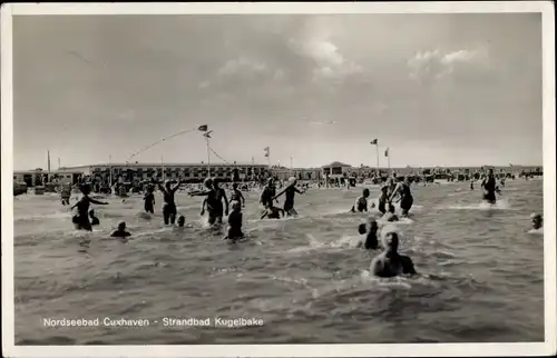 Ak Nordseebad Cuxhaven, Strandbad Kugelbake