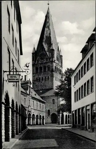 Ak Soest in Nordrhein Westfalen, Altstadtpartie, Kirche, Hotel