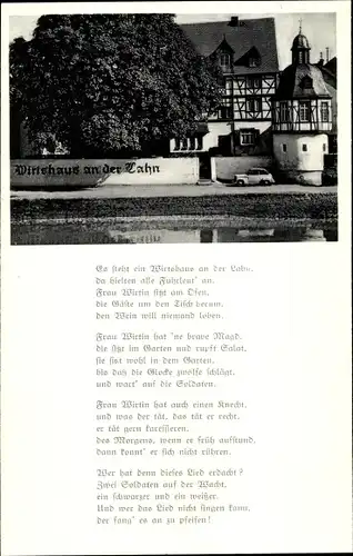 Gedicht Ak Niederlahnstein Lahnstein am Rhein, Wirtshaus an der Lahn