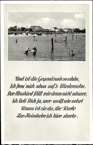 Ak Ostseebad Travemünde Lübeck, Casinostrand