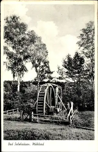 Ak Salzhausen in der Lüneburger Heide, Mühlrad