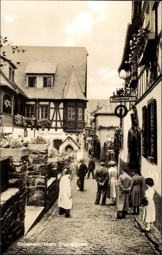 Ak Rüdesheim am Rhein, Partie in der Drosselgasse