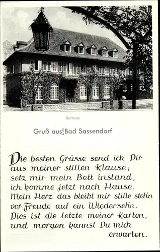 Ak Bad Sassendorf in Westfalen, Kurhaus